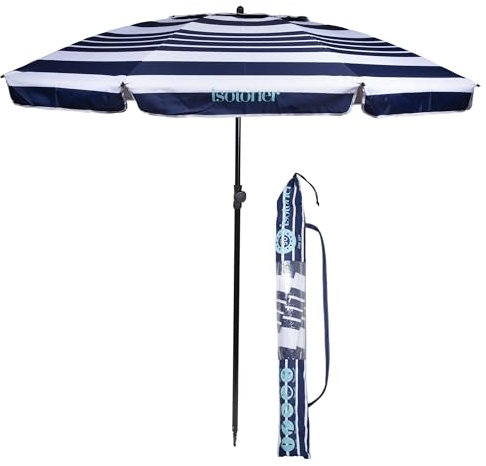 Isotoner Sombrillas adulto mixto playa anti viento plegable con protección uv56, ø 180 cm, muy ligera 1,38 kg, incluye bolsa para transportarla