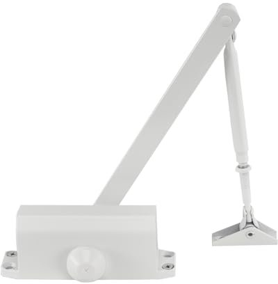 T&K Ferme-porte hydraulique automatique réglable,Couleur Blanc pour 40-60KG,90° maintien ouvert,Ferme-porte amortisseur à deux niveaux de commande