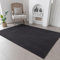 Evitany Teppich Wohnzimmer, Kurzflor Teppiche Pflegeleicht Waschbar und rutschfest Anti-Rutsch Einfarbiges Teppiche für Kinderzimmer, Küchenteppich (Schwarz/140x200cm)