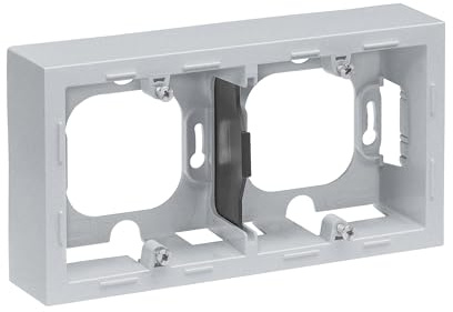 LEGRAND, SEANO Aufputzgehäuse 2-fach zur Verwendung mit Abdeckrahmen der Serien SEANO und SEANO+, Oberflächenmontage, Farbe: Aluminium lackiert, 765299