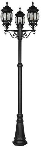 Trio Leuchten Außen Wegeleuchte Elvo 406960332, Aluminium Druckguss Schwarz matt, Glas klar, exkl. 1x E27