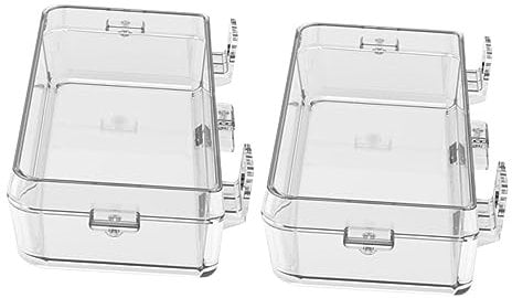 Yardwe 2pcs Transparent Reptile Feeding Bowls Durable Suction Cup Dish for Lizard Gecko Food and Water Safe Abs Plastic Easy to Clean for Pet Reptiles