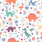 VEELIKE Niedliche Dinosaurier Tapete Kinderzimmer Kindertapete Klebefolie Möbel Kinder 44.5 cm × 300 cm Fototapete Kinderzimmer Spielzimmer Mädchenzimmer Wand Dekoration Entfernen Mieterfreundlich