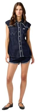 WRANGLER - Bluse Damen - Relaxed Fit - Sleeveless Shirt - Saddle