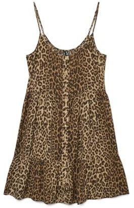 VERO MODA Damen Vmbumpy Short Singlet Dress WVN Ga Noos, Tigers Eye, X-Small