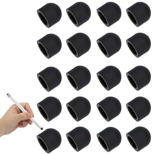 Pointes de Rechange pour Stylet Capacitif- 20 Pièces Embouts Universels pour Stylos à Écran Tactile Conducteurs Embouts en Caoutchouc Remplaçables Souples pour Stylos à Écran Tactile Outils 8mm