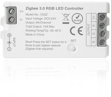 ZigBee 3.0 LED-Controller C03Z RGB-LED-Streifenbirnen-Dimmer Kompatibel mit Echo Plus Philip H-UE Home-Kit Zigbee Hub Bridge erforderlich DC5-24V