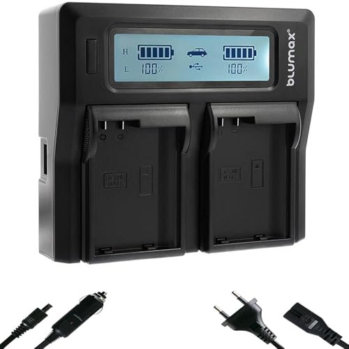 blumax LCD Dual Charger für Nikon EN-EL15c EN-EL15b EN-EL15a EN-EL15 Akkus – Ladegerät ist Kompatibel mit Nikon D500 D850 D7500 Z8 Z7 II Z6 III Z5 Zf