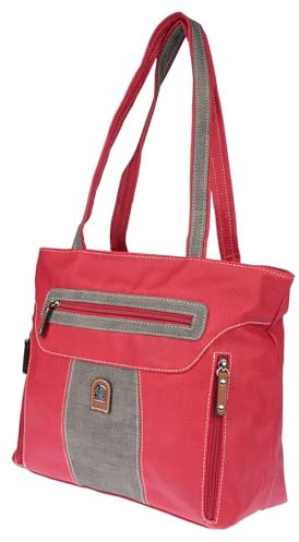 Christian Wippermann große XL Damen Tasche Schultertasche Umhängetasche Shopper in Leder Optik Rot