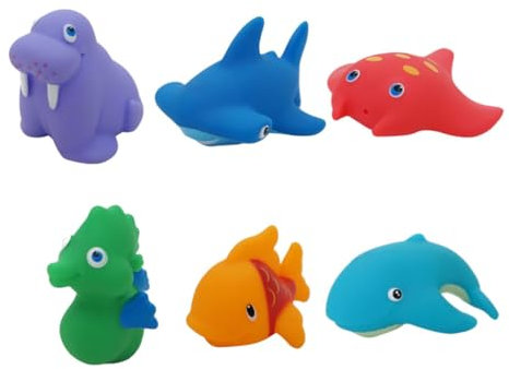 FELTECHELECTR 6 Teiliges Wasser Spielzeugset Mit Ozeanlebewesen Spritzige Badewannenspielzeuge Für Babys Und Kleinkinder Inkl Rochen Wal Seepferdchen Und Mehr Fördert Kreatives Spiel Im