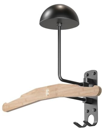 Motorradhelmständer mit Garderobe, Helmwandhalterung, mit 2 Haken für Mäntel, Mützen, Helm-Baseb-Fußballaufhänger,