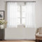 TOPICK Weiß Gardinen 2er Set H 145 x B 140 (cm) mit Kräuselband Streifen Vorhänge Stores für Wohnzimmer Fenster Voile Gestreifte Durchscheinend Sheer Vorhang mit Verdeckten Schlaufen