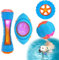 demaxiyad Quietschendes Wasserspielzeug für Hunde, schwimmendes Spielzeug für Hundepools - Hunde-Poolspielzeug 4 Stück - Lustige Zahnreinigung, interaktive Spielhunde-Poolschwimmer für Pools, Strände,