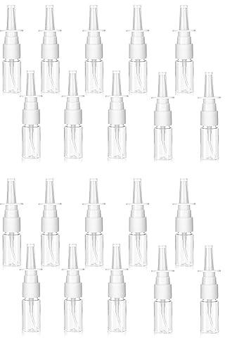 Asyduey 20 Stück Nasensprayflasche Wiederverwendbare Feinsprühzerstäuber für Reisen 10ML