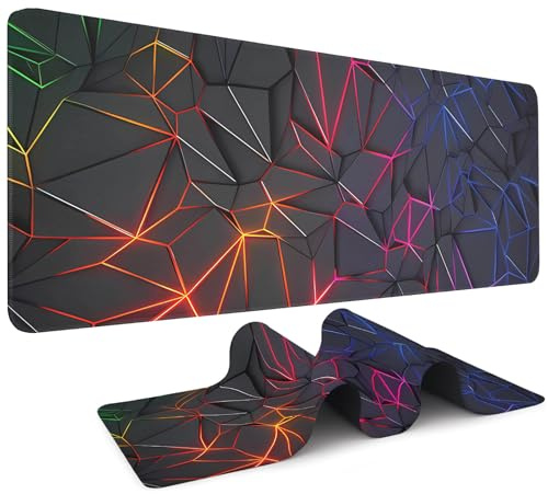 Large Mouse Mat Gaming, 31.5x11.8 inch Keyboard Mousemat Desk Mat, 3 mm Non-Slip Base, Waterproof Surface Gaming Mouse Pad, Mousepad For Gaming Office Work
