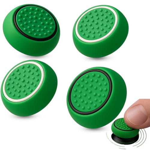 MatoSan® Thumbstick - Tappi in silicone per controller, maggiore tenuta e precisione, accessori da gioco, protezione stick (X Green)