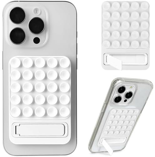 XYTAHDM Supporto Aspirapolvere Per Smartphone,Multifunzionale Ventose Telefono,porta telefono antiscivolo per selfie e video,Custodia Adesiva per Ventosa per Telefono,Bianco