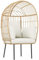 Outsunny Rattansessel Ei-Förmig mit abnehmbarem Kissen, Polster, übergroße Outdoor Sessel aus Rattan, Wetterfest Korbsessel Gartensessel Gartenstühle für Garten Balkon, Veranda, Terrasse Beige