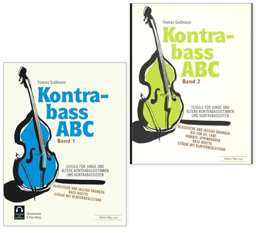 Kontrabass ABC Band 1 und Band 2 (GH 11746, GH 11747, 9783905847574, 9783905847581) + Soundman-Notenheft + 2 Notenbleistifte (Starterset)