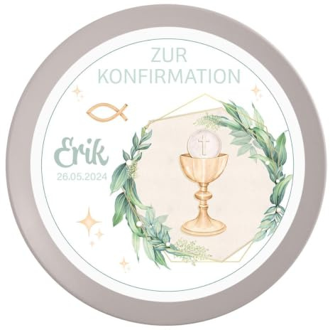 Tortenaufleger Konfirmation Kelch #1 Name & Datum (20cm)