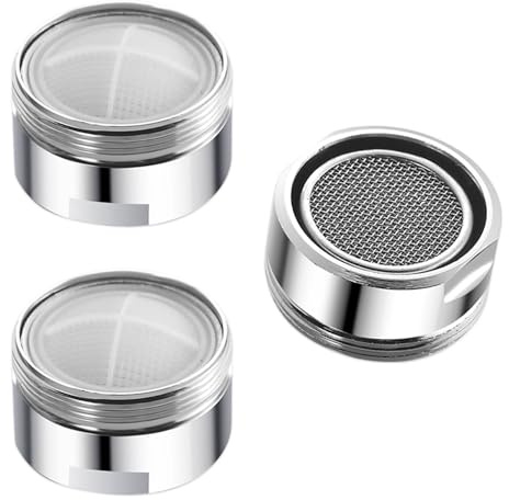 Dreamil 3 filtri per rubinetto in acciaio inox, per cucina e bagno (28 mm)