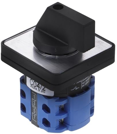 SHINEOFI Interruptor Rotativo de Leva de 2 Posiciones 550v 20A 8 Terminales para Conmutación de Doble Fuente Control de Motores Selector de Transferencia Eléctrico de Alta Corriente