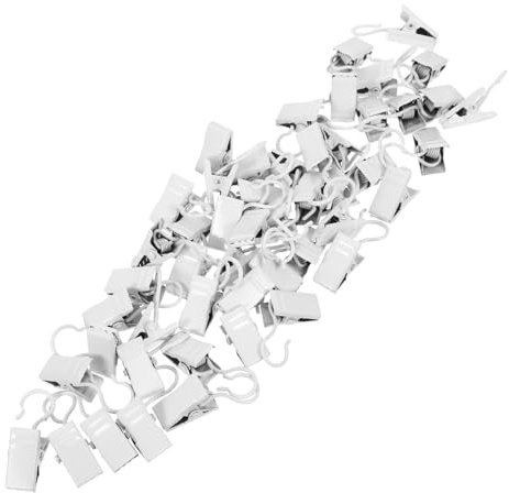 Alipis 50 Pièces Lot de 50 Crochets à Clip Métalliques Blancs Translucides pour Rideaux, Pinces Robustes Suspendre de Rideaux Fenêtres, Fixation Sécurisée et Réglable, Usage Intérieur
