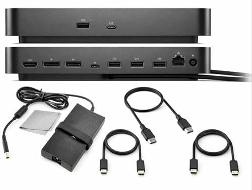 Dell Pro Smart Dock SD25 Bundle – USB C Docking Station with 130W Charging + HDMI Cable, USB C Cable, DisplayPort Cable + Cleaning Cloth, Multi-Display Support, 2.5GbE Ethernet, Black