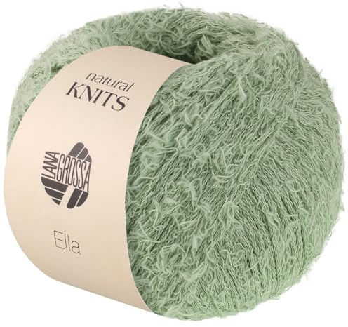 LANA GROSSA Ella | Flauscheffektgarn aus 100% Baumwolle | Handstrickgarn aus 100% Baumwolle | 50g Wolle zum Stricken & Häkeln | 130m FB 5