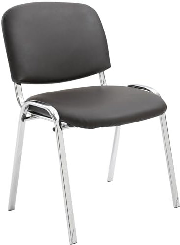 CLP Stapelstuhl Ken I Konferenzstuhl Mit Kunstleder-Bezug I Metall In Chrom-Optik, Farbe:braun