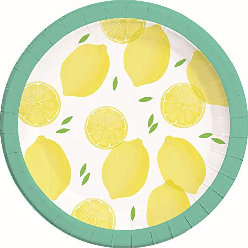 Procos Lot de 8 assiettes en carton citron 23 cm 10067671