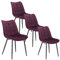 WOLTU Esszimmerstühle 4er Set Küchenstuhl Polsterstuhl Wohnzimmerstuhl Sessel mit Rückenlehne, Sitzfläche aus Samt, Metallbeine, Bordeaux BH142bd-4