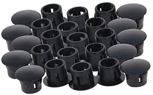 MroMax Lot de 50 bouchons de verrouillage en plastique noir Diamètre du trou du panneau 8 mm