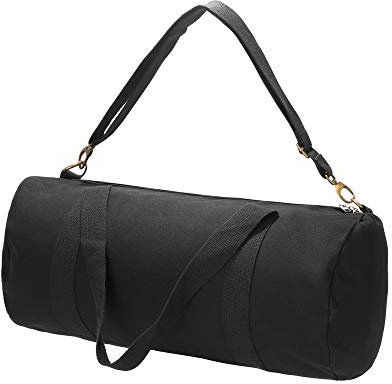 Augbunny Strapazierfähige Reisetasche im Militär- und Armee-Cargo-Stil, 100% Baumwolle, Leinen, Reisetasche und Aufbewahrung, Reisetasche, Sporttasche, Tragetasche für Damen und Herren, Schwarz, L
