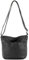 modamoda de T198 kleine Damen Leder Umhängetasche Schultertasche handmade in Italy, Farbe:Schwarz