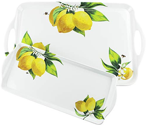 Calypso Basics Fresh Lemons by Reston Lloyd Melamaine Tablett, 2-teilig