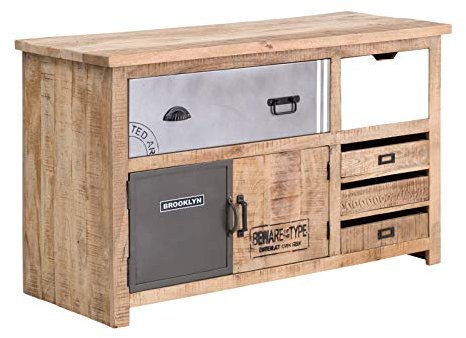 Woodkings® Waschtisch Pune Mango Holz rustikal Waschtischunterschrank Doppelwaschtisch Badmöbel Badezimmer Möbel Unterschrank Badschrank
