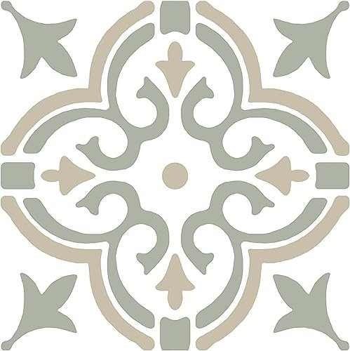 d-c-fix piastrelle adesive pavimento Stencil Motorif Green - 11 pezzi - PVC vinile impermeabile rivestimento vinilico listoni mattonelle per uso interno, bagno e cucina 30x30 cm