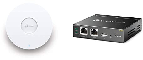 TP-Link EAP660 HD AX3600 Gigabit Dualband WiFi 6 WLAN Accesspoint, weiß & OC200 Omada Hybrid PoE Cloud Controller für EAP Serie, USB Port für automatisches Backup, Cloud-Dienst, grau metallic