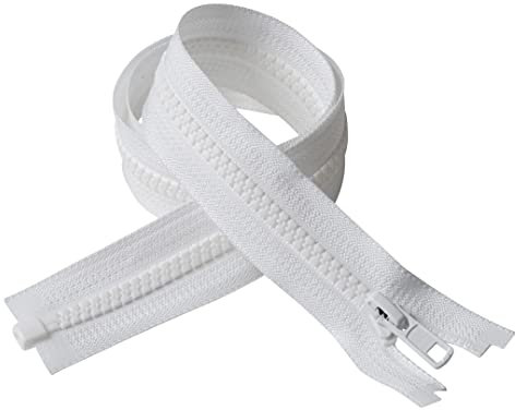 IPEA Cerniera Lampo Bianca lunga 50 cm – Colore Bianco – 2 Unità – Catena Misura #5 – Cerniere Lampo Divisibili per Abbagliamento Arredamento Cucito Giacche – Zip – Larghezza 30 mm