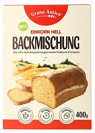 Grana Antico BIO-Einkorn-Backmischung hell für Brotbackautomat und Backofen, auch für Brötchen, Baguette oder Pizza 400g