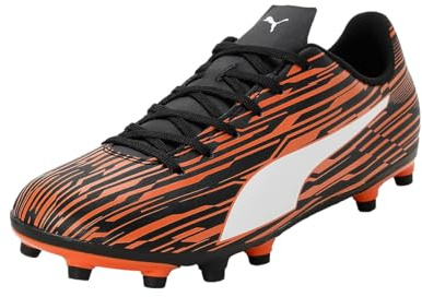 PUMA Rapido III Fg/AG, Fußballschuhe für Herren, Schwarz und Orange, 42 EU