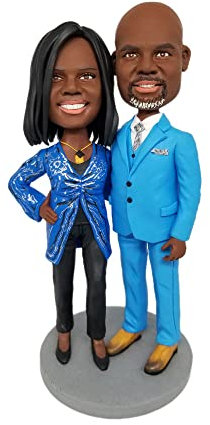 mydedor Benutzerdefinierte Bobble-Heads Figur Kundenspezifische Puppe, Hochzeitspaar Benutzerdefinierte Wackelkopf, Wackelkopf Figuren Handgemachte personalisierte Skulptur Geschenk für Hochzeit