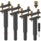 VETIN 4 Stück Höhenverstellbar Bettbeine, Metall Verstellbar Bettfüße 18-33 cm, Schwarz Bettrahmen Mittelstützbeine, Geeignet für Bettrahmen/Bett-Mittellatten/Robuste Metallbett-Ersatzbeine(4)