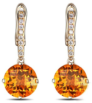 Ohrringe Citrin Gold, Ohrringe Gelbgold Damen mit 4.05ct Citrin Ohrringe