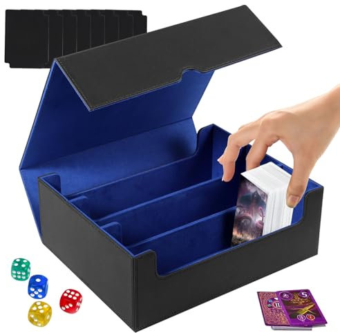 Weigudoc Deck Box für Magic the Gathering Karten, Sammelkarten Box für 1800+ Karten mit 8 Trennfächer, Magnetische Kartenbox Kompatibel mit MTG TCG Commander PTCG Spielkarten für Sammeln und Tauschen