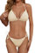 Zuvebamyo Damen Zweiteiliges Bikini Badeanzug Set – Sexy Ripp-Optik Triangle Top, Badeanzüge mit Bindebändern, Cheeky Bikini Sets, aprikose, S