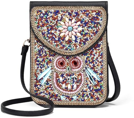 Kleine Umhängetasche für Damen, Handy-Umhängetasche, Boho-Geldbörse