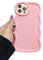Tybiky iPhone 11 Pro Mobile Phone Case Waves Curly Shape Frame Design Case Soft TPU Silicone Protective Case Cute Curly Case for Women Girls Ultra Thin iPhone 11 Pro Bumper Cover, Pink