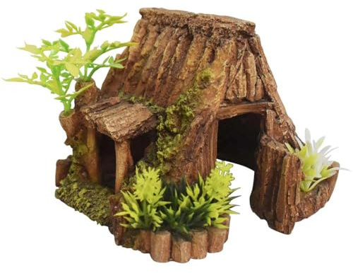 Nobby Aqua Ornaments HOLZHÖHLE mit Pflanzen 14 x 13,7 x 10,5 cm